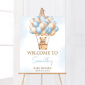 Barly Wachten Blauwe Hete Luchtballon Baby Welkom Poster