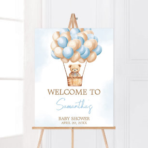 Barly Wachten Blauwe Hete Luchtballon Baby Welkom Poster