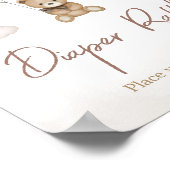 Barly Wachten Bruin Ballon Luier Raffle Poster (Hoek)