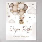Barly Wachten Bruin Ballon Luier Raffle Poster (Voorkant)