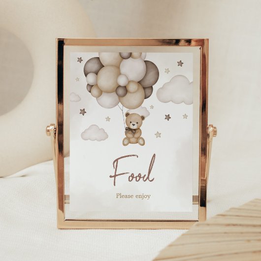 Barly Wachten Bruin Ballon Voedsel Poster