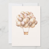 Barly Wachten Bruin Hete Luchtballon Baby shower Kaart (Achterkant)