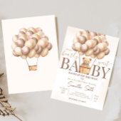 Barly Wachten Bruin Hete Luchtballon Baby shower Kaart