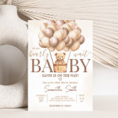 Barly Wachten Bruin Hete Luchtballon Baby shower Kaart