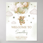 Barly Wachten Groene Ballon Welkom Poster (Voorkant)