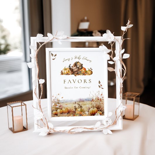 Barly Wachten Herfst Woodland Baby shower Gunsten Poster