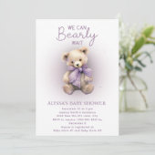 Barly Wachten Paarse Lavendel Baby shower Kaart (Staand voorkant)