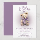 Barly Wachten Paarse Lavendel Baby shower Kaart (Voorkant / Achterkant)