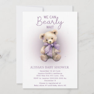 Barly Wachten Paarse Lavendel Baby shower Kaart