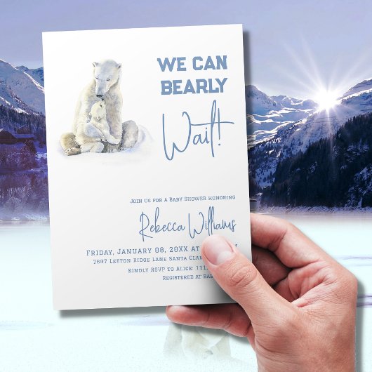 Barly Wachten Polar Beer Blauw Winter Boy Baby sho Kaart