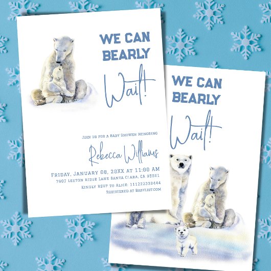 Barly Wachten Polar Beer Blauw Winter Boy Baby sho Kaart