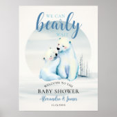 Barly Wachten Polar Beer Cub Baby Jongensdouche We Poster (Voorkant)