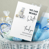 Barly Wachten Polar Beer Roze Meisje Baby shower Bedankkaart
