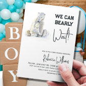 Barly Wachten Polar Beer Roze Meisje Baby shower Kaart