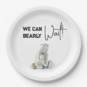 Barly Wachten Polar Beer Roze Meisje Baby shower Papieren Bordje (Voorkant)