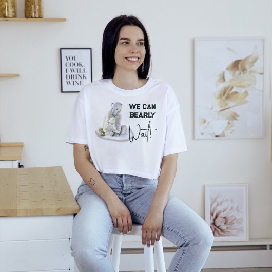 Barly Wachten Polar Beer Roze Meisje Baby shower T-shirt