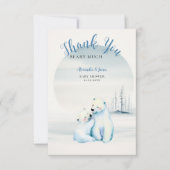 Barly Wachten Polar Mama Beer Cub Baby Jongensdouc Bedankkaart (Voorkant)