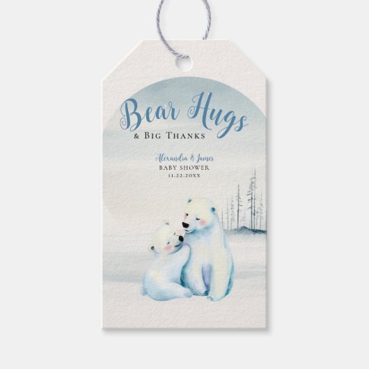 Barly Wachten Polar Mama Beer Cub Baby Jongensdouc Cadeaulabel (Voorkant)