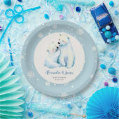 Barly Wachten Polar Mama Beer Cub Baby Jongensdouc Papieren Bordje (Feest)