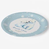 Barly Wachten Polar Mama Beer Cub Baby Jongensdouc Papieren Bordje (Gekanteld)