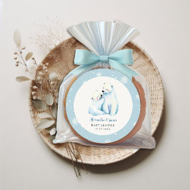 Barly Wachten Polar Mama Beer Cub Baby Jongensdouc Ronde Sticker