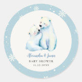 Barly Wachten Polar Mama Beer Cub Baby Jongensdouc Ronde Sticker (Voorkant)