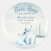 Barly Wachten Polar Mama Beer Cub Baby Jongensdouc Ronde Sticker (Voorkant)