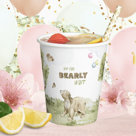 Barly Wachten Schattige Beer Waterverf Baby shower Papieren Bekers