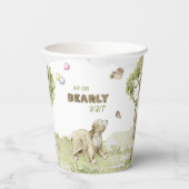 Barly Wachten Schattige Beer Waterverf Baby shower Papieren Bekers (Achterkant)