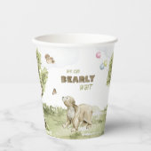 Barly Wachten Schattige Beer Waterverf Baby shower Papieren Bekers (Voorkant)