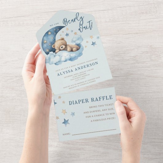 Barly Wait Baby shower All In One Uitnodiging (Afscheurbaar)