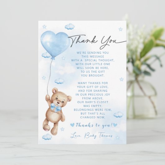 Barly Wait Baby shower Bedankkaart (Staand voorkant)