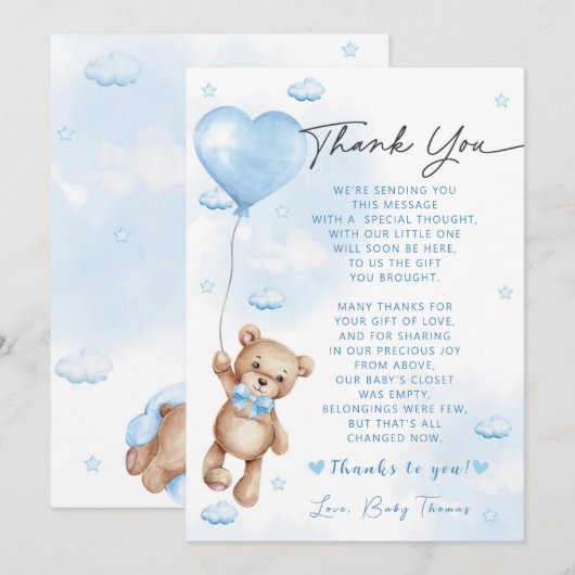 Barly Wait Baby shower Bedankkaart (Voorkant / Achterkant)