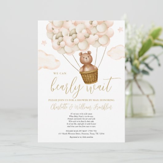 Barly Wait Baby shower by Mail Long Distance Kaart (Staand voorkant)