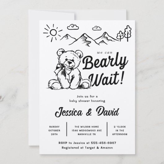 Barly Wait | BABY SHOWER | Eenvoudige uitnodiging (Voorkant)