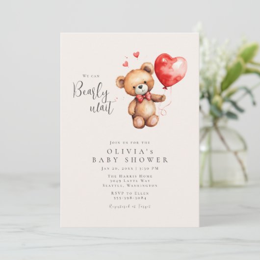 Barly Wait Baby shower Kaart (Staand voorkant)