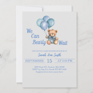 Barly Wait Ballons Baby shower Uitnodiging