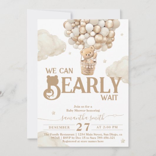 Barly Wait Balloon Genderneutraal Baby shower Kaart (Voorkant)