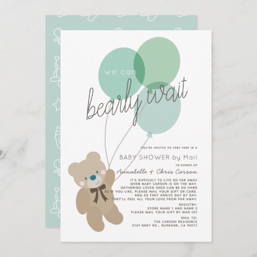 Barly Wait Beer Mint Baby shower by Mail Kaart (Voorkant / Achterkant)
