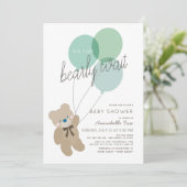 Barly Wait Beer Mint Green Baby shower Invitation Kaart (Staand voorkant)