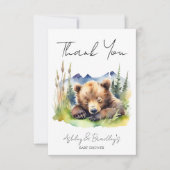 Barly wait beer welp avontuur wacht op baby shower bedankkaart (Voorkant)