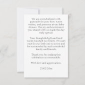 Barly wait beer welp avontuur wacht op baby shower bedankkaart (Achterkant)