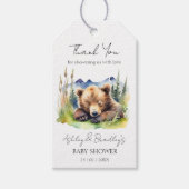 Barly wait beer welp avontuur wacht op baby shower cadeaulabel (Voorkant)