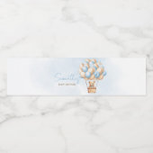 Barly Wait Blauwe Hete Luchtballon Waterfles Etiket (Enkel label)