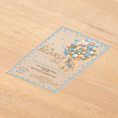 Barly Wait Blue Boy Baby shower Acryl Uitnodigingen (Laagn)