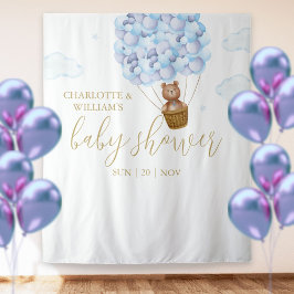 Barly Wait Blue Boy Baby shower Photo Backdrop Wandkleed