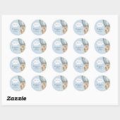 Barly Wait Blue Boy Baby shower Ronde Sticker (Vel)