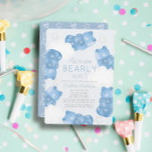 Barly Wait Blue Gummy Beer Boy Baby shower Kaart