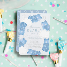 Barly Wait Blue Gummy Beer Boy Baby shower Kaart