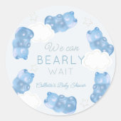 Barly Wait Blue Gummy Beer Boy Baby shower Ronde Sticker (Voorkant)